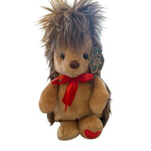 The Petting Zoo Plush Hedgehog With Red Heart & Ribbon